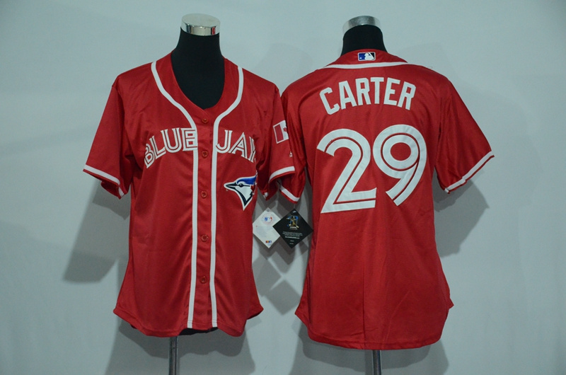 Womens 2017 MLB Toronto Blue Jays #29 Carter Red Jerseys->->Women Jersey